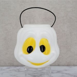 General Foam Vintage Ghost Blow Mold Halloween Candy Bucket